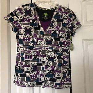 NWT Healing Hands Scrub Top